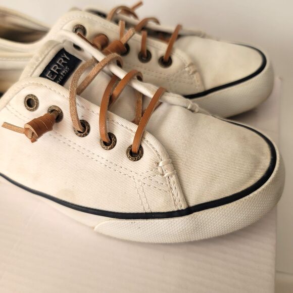 Sperry Crest Vibe Top-Sider Memory Foam White/Gold Women’s Sz 6.5 - Picture 2 of 15